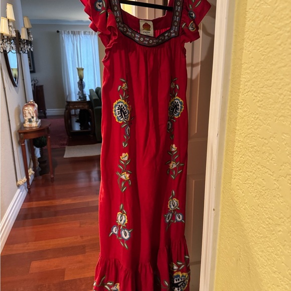 FARM Rio Red Ruffled Tiered Maxi Sundress - Picture 6 of 9